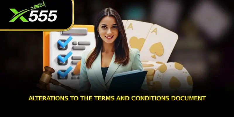 Alterations to the Terms and Conditions document
