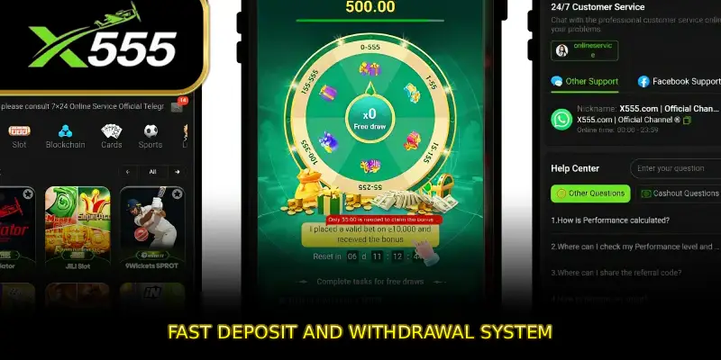 Fast deposit and withdrawal system