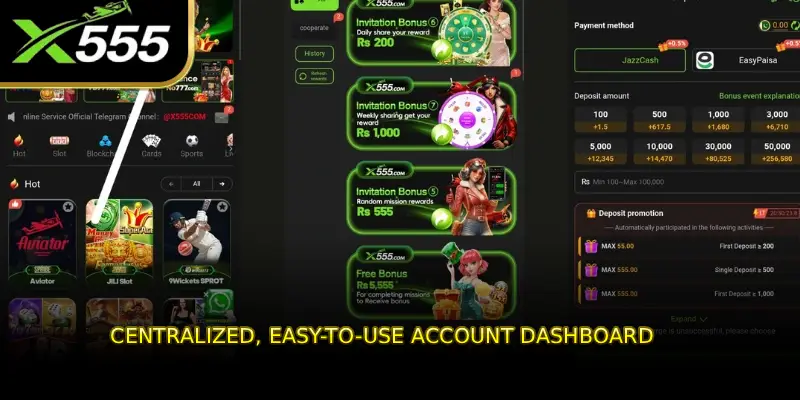 Centralized, easy-to-use account dashboard
