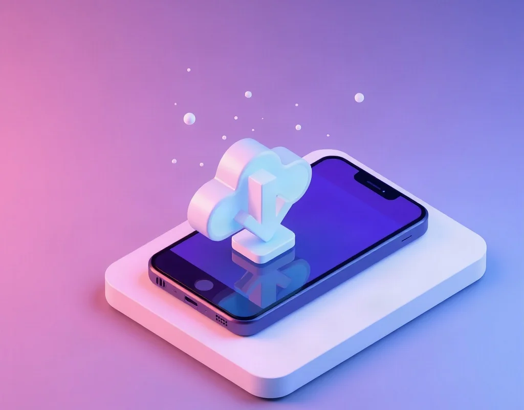 Illustration of a smartphone with cloud download icon, representing downloading the Aviator app