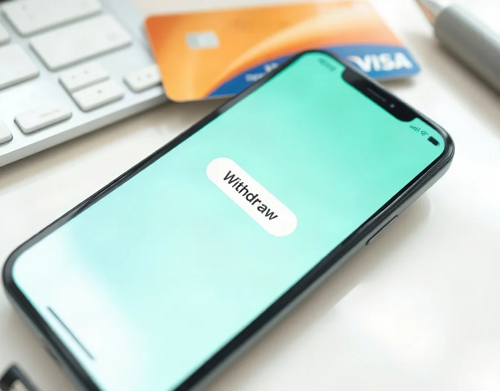 X555 withdrawal process on mobile phone with bank card