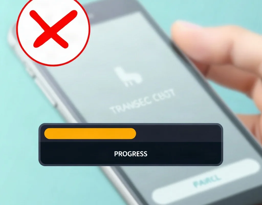 Withdrawal status bar on X555 app processing