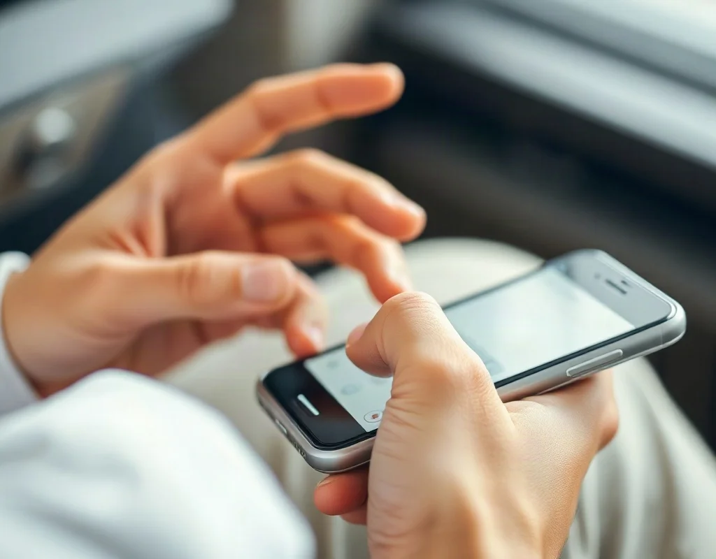 Hands transferring money via mobile wallet app
