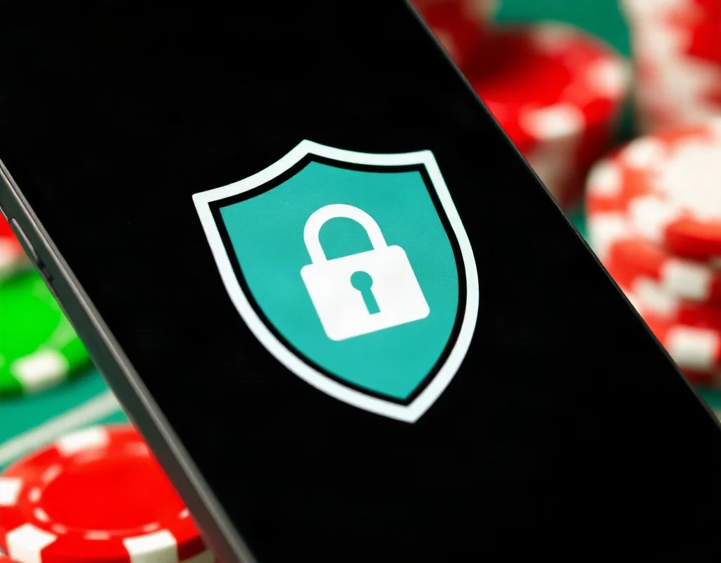 Shield icon symbolizing security on a mobile game screen