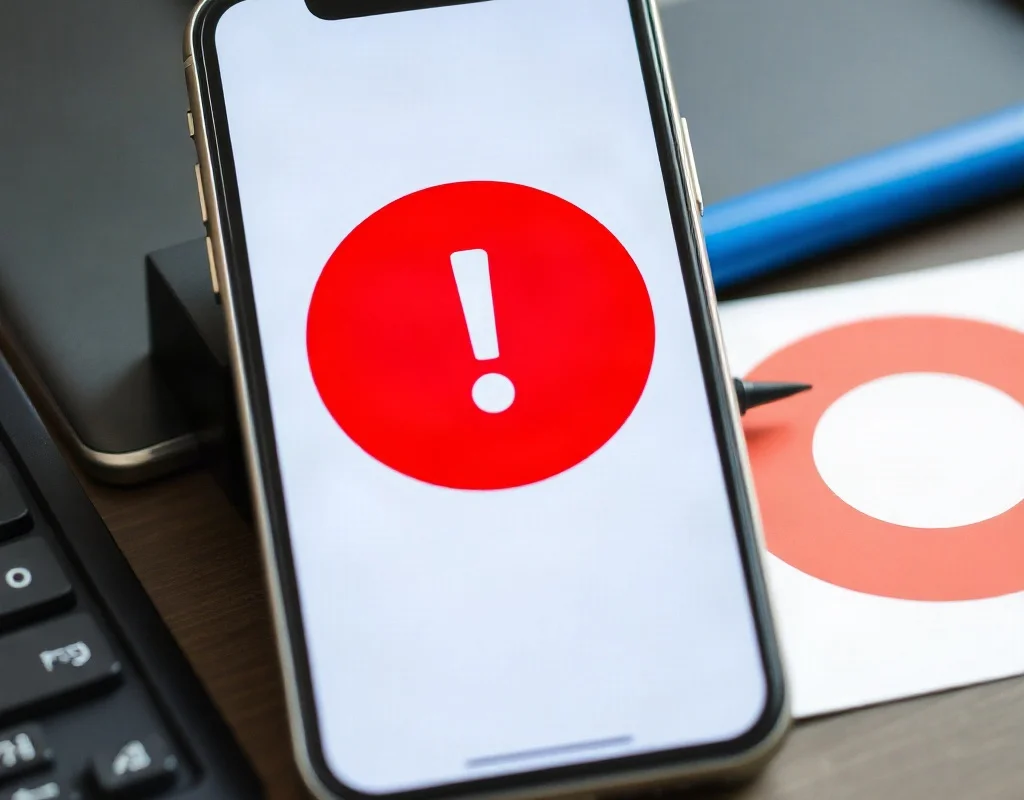 Smartphone displaying a generic error symbol for JazzCash X555 withdrawal issue