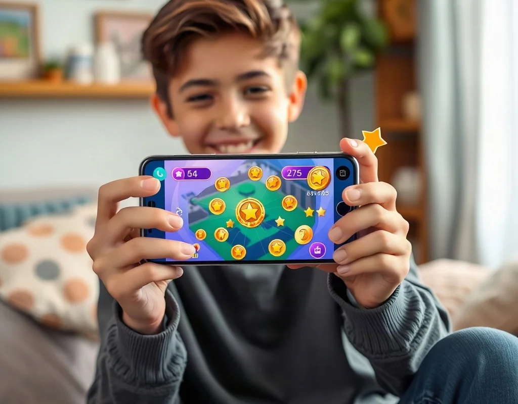 User enjoying mobile gaming on X555 app