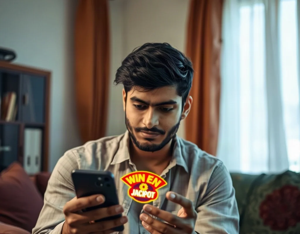 Smiling Pakistani player celebrating a win on X555 slot game