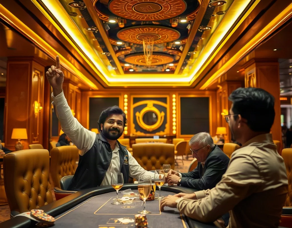 Pakistani player enjoying exclusive VIP lounge at casino