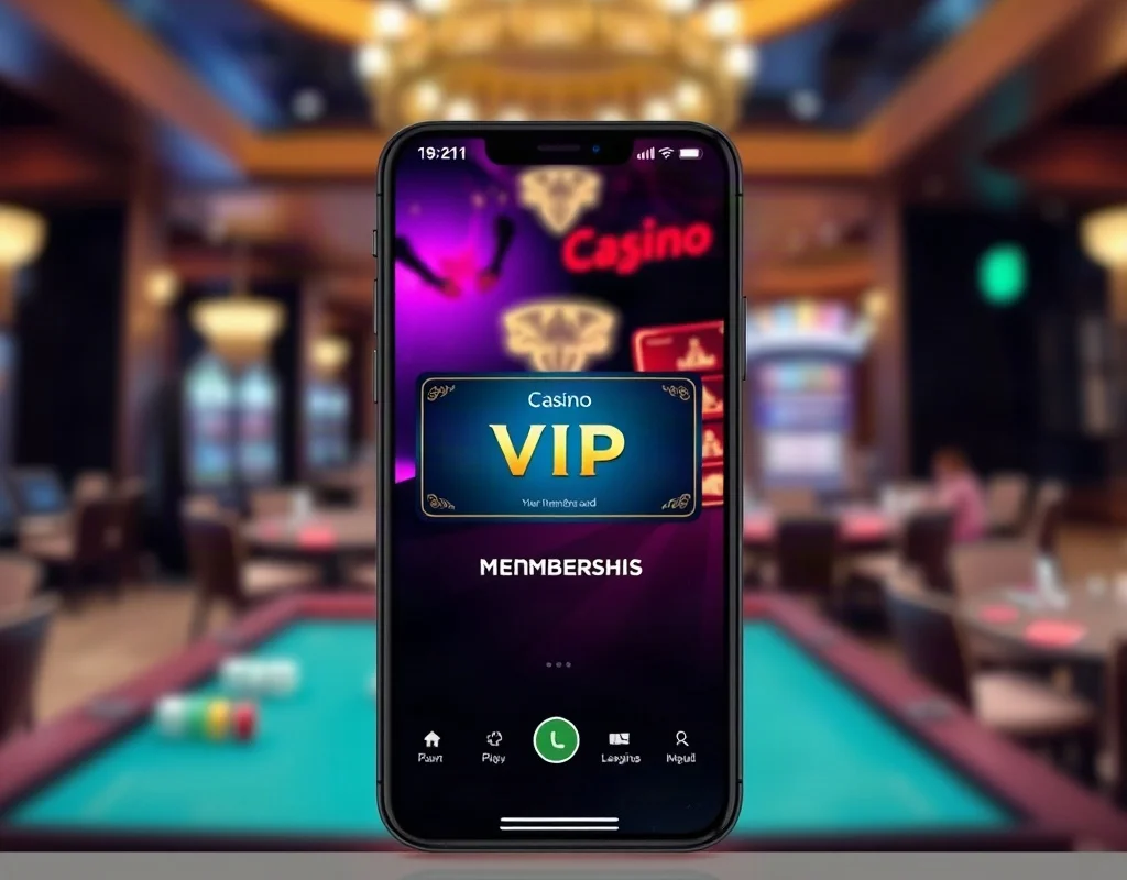 Smartphone showing VIP card on casino app