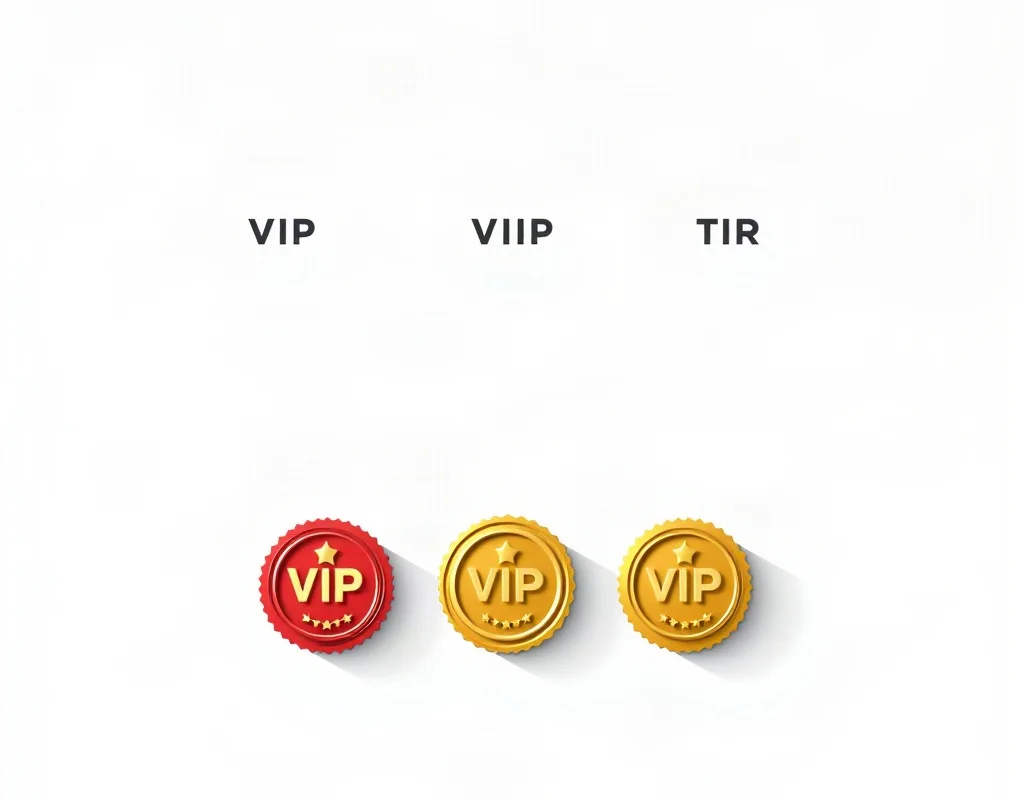 Colorful medals representing VIP tier levels