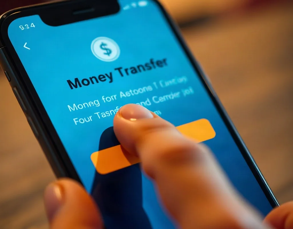 Person tapping on a smartphone to confirm a withdrawal, representing the step-by-step X555 withdrawal process.